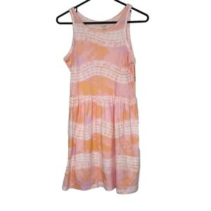 CARTERS GIRLS  SIZE 14 TIE-DYE SLEEVELESS DRESS, PINK & ORANGE – NEW WITH TAGS D